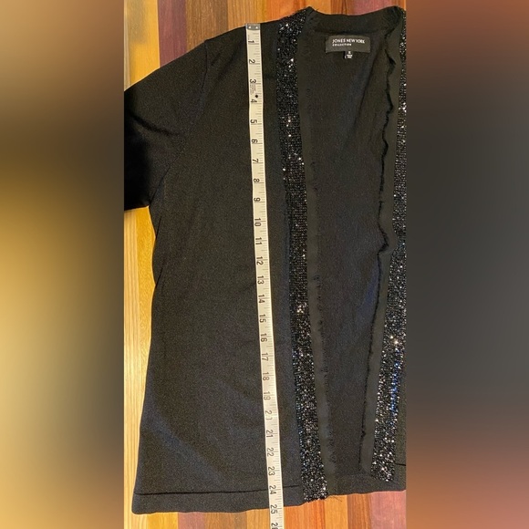 Jones New York Black Sparkle Trim Cardigan, size XL - Picture 3 of 6